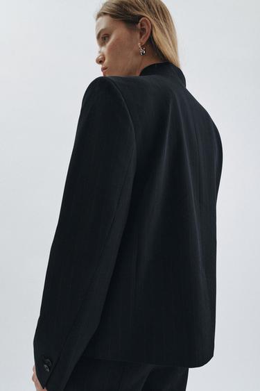 HIGH NECK PINSTRIPE BLAZER ZW COLLECTION - striped by Zara