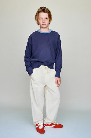 COTTON FLOWING TROUSERS - Ecru by Zara