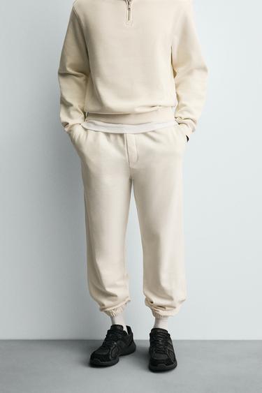 BASIC JOGGERS - Oyster-white by Zara