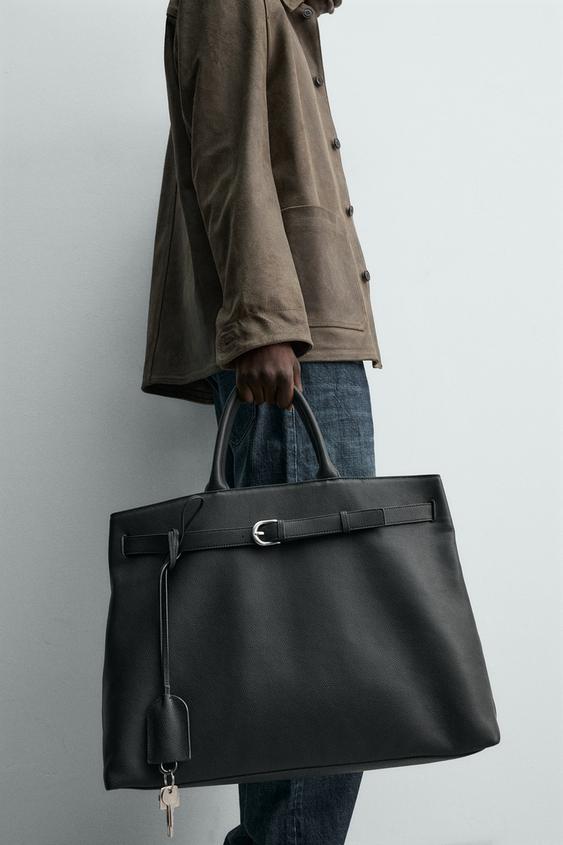 LEATHER BELT HANDBAG - Black by Zara - Image 0