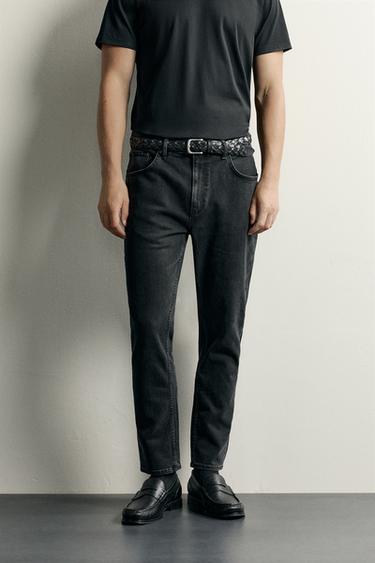BASIC SLIM FIT JEANS - Charcoal by Zara