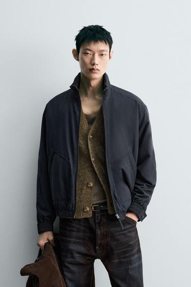 QUILTED TECHNICAL JACKET - Navy blue by Zara
