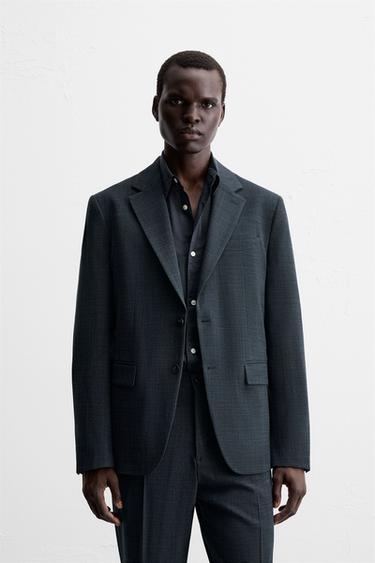 TEXTURED SUIT BLAZER - Blue / Indigo by Zara