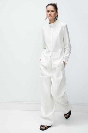 ZW COLLECTION RUFFLE SHIRT - White by Zara