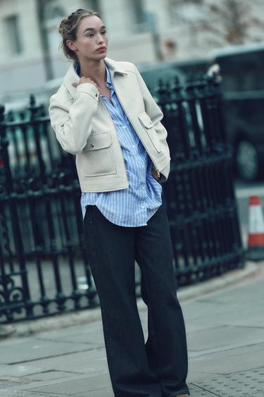 SOFT ZIP-UP JACKET - Ecru by Zara - Image 0
