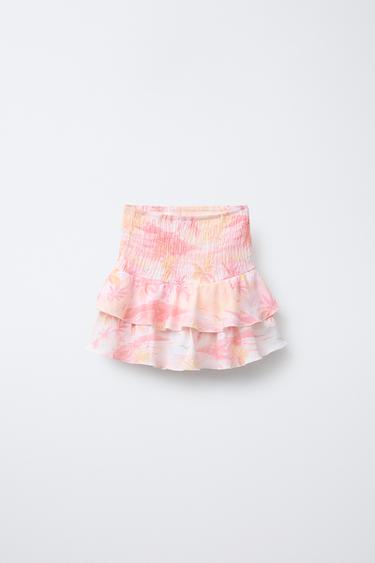 PALM TREE TEXTURED BERMUDA SKORT - Pink by Zara