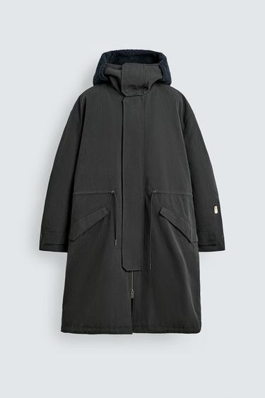 OVERSIZED FIT HOODIE PARKA X SR_A - Cement by Zara