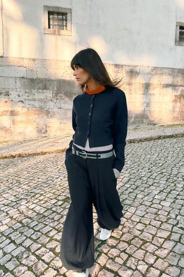 SOFT KNIT CARDIGAN - Navy blue by Zara