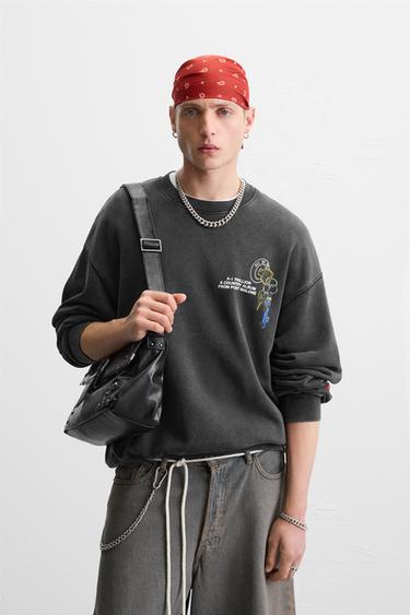 POST MALONE™ CREW NECK SWEATSHIRT - Dark anthracite by Zara