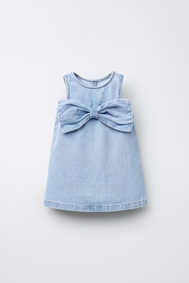 DENIM DRESS WITH BOW - Mid-blue by Zara