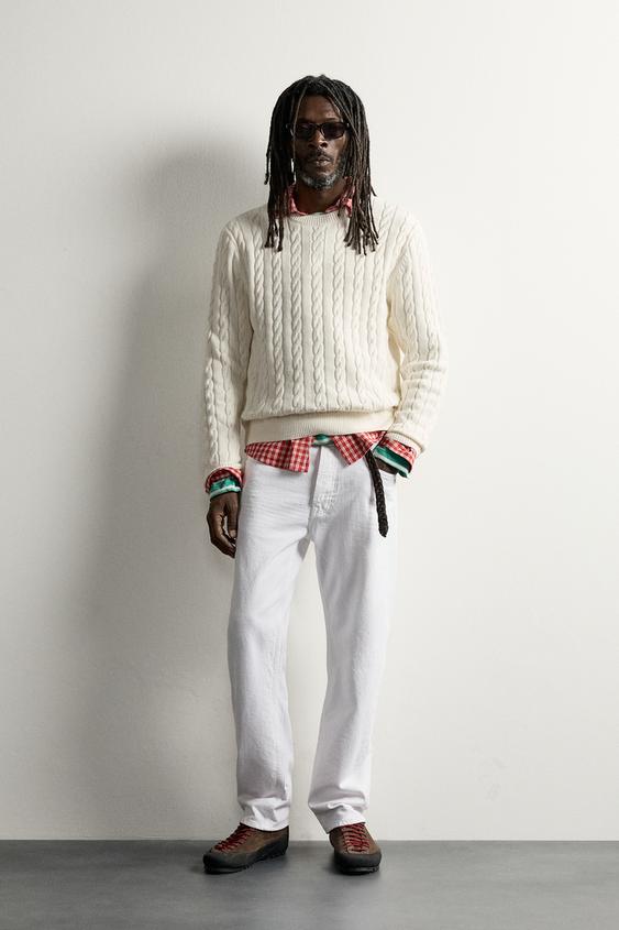TEXTURED CABLE-KNIT JUMPER AARON LEVINE X ZARA - Ecru by Zara - Image 0