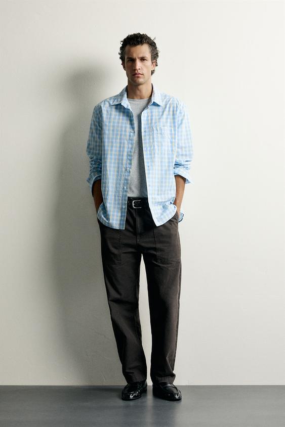 REGULAR FIT CHECK SHIRT - Sea green by Zara - Image 0