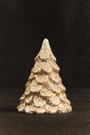 SMALL FIR CHRISTMAS LIGHT DECORATION - Golden by Zara