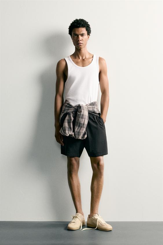LIGHTWEIGHT FADED LOUNGE BERMUDA SHORTS - Black by Zara - Image 0