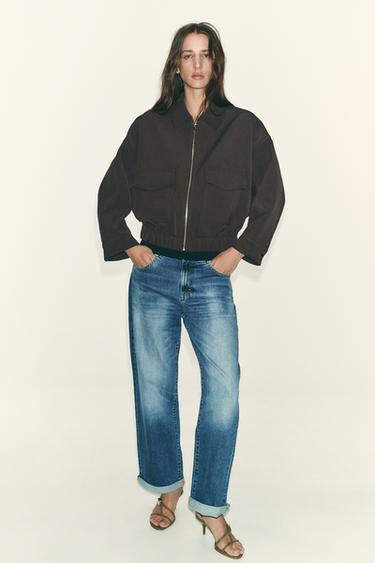JACKET WITH POCKETS - Brown by Zara