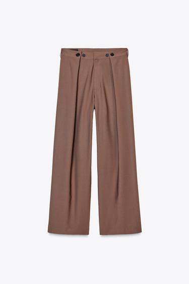 MULTI-POSITION WAIST TROUSERS - Light mink by Zara