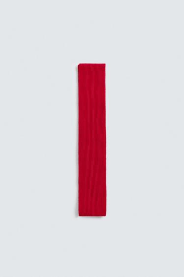 NARROW WOOL BLEND SCARF - Red by Zara