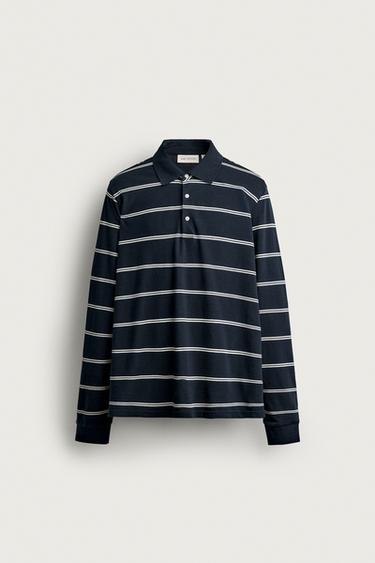 LIGHTWEIGHT REGULAR FIT PIQUÉ POLO SHIRT - Dark navy by Zara