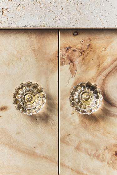 PACK OF ACRYLIC FLOWER DOOR KNOBS (PACK OF 2) - Transparent by Zara