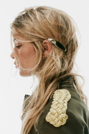3-PACK OF GEOMETRIC METAL HAIR SLIDES - Golden by Zara