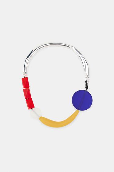 GEOMETRIC SHAPE NECKLACE - Silver by Zara