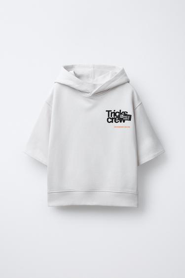 SLOGAN SHORT SLEEVE SWEATSHIRT - Ecru by Zara