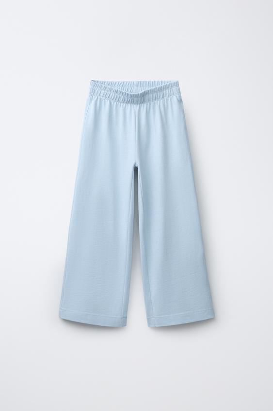 WIDE-LEG HEAVY WEIGHT TROUSERS - Sky blue by Zara - Image 0