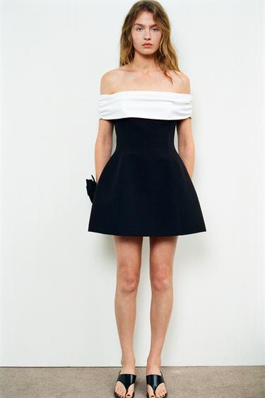 CONTRAST STRAPLESS DRESS - Black by Zara - Image 0
