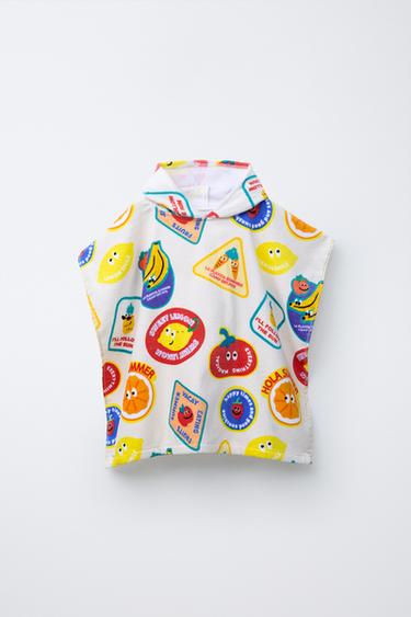 FRUIT TOWEL PONCHO - Ecru by Zara - Image 0
