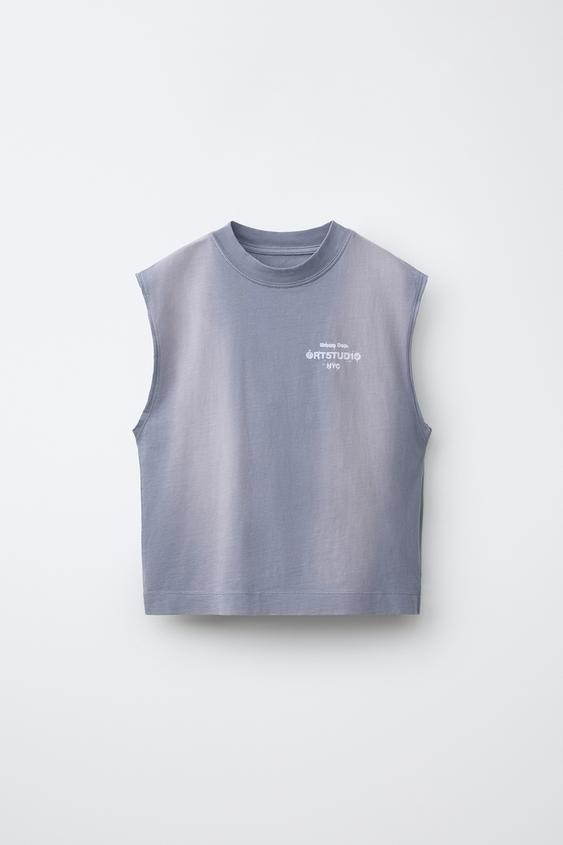 SLEEVELESS T-SHIRT - Grey by Zara - Image 0