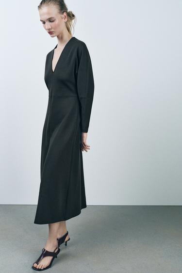 INTERLOCK MIDI DRESS - Charcoal by Zara