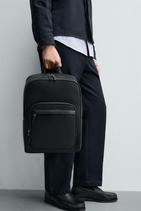 TEXTURED BACKPACK - Black by Zara - Image 0