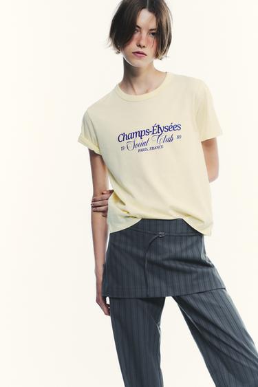 SLOGAN T-SHIRT - Yellow by Zara