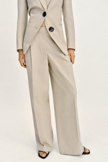 STRAIGHT-LEG DARTED TROUSERS - Light beige by Zara