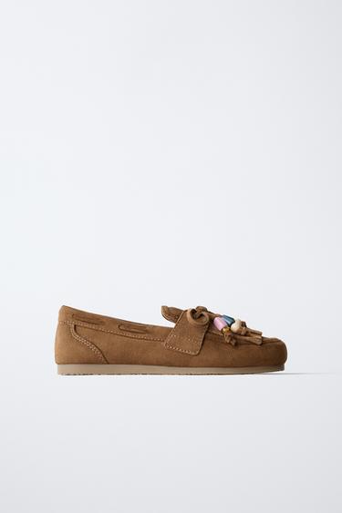 BEADED LOAFERS - Brown by Zara