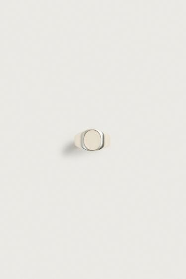 CONTRAST STONE SIGNET RING - Silver by Zara