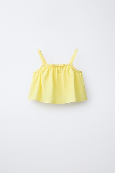 TAFFETA CROP TOP - Yellow by Zara