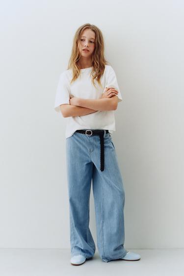 FLOWING WIDE-LEG TROUSERS - Light blue by Zara