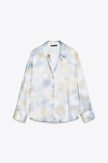 SATIN SHIRT WITH TIE-DYE EFFECT - Multicoloured by Zara
