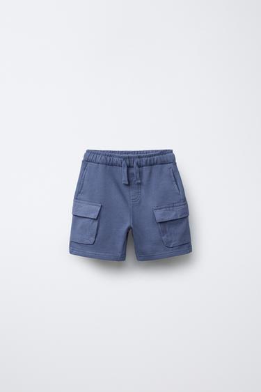 PLUSH CARGO BERMUDA SHORTS - Blue by Zara - Image 0