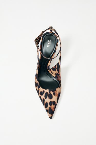 ANIMAL PRINT SLINGBACK HIGH HEELS - Leopard by Zara