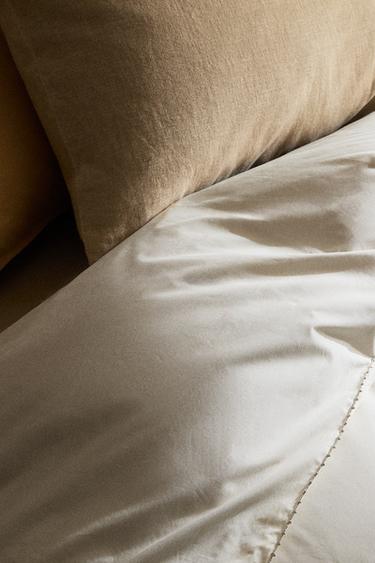 CHILDREN'S DUVET COVER WITH EMBROIDERED TRIM - Oyster-white by Zara