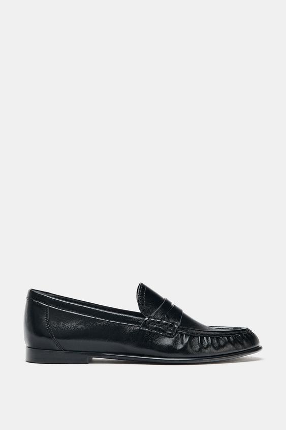 SOFT GATHERED LOAFERS - Black by Zara - Image 0