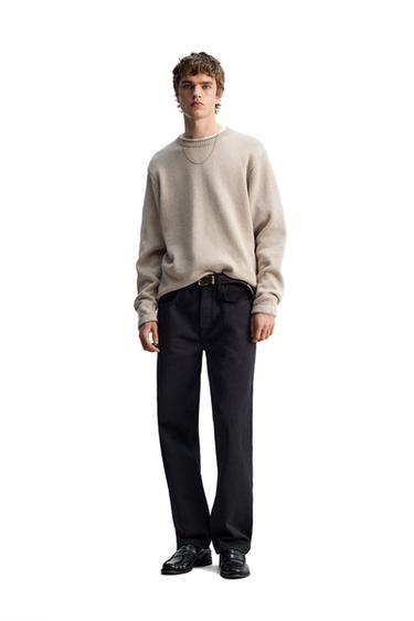 SWEATER WITH TURN-UP DETAIL - Beige by Zara