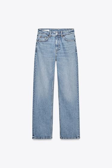 TRF STRAIGHT HIGH-WAIST JEANS - Indigo by Zara