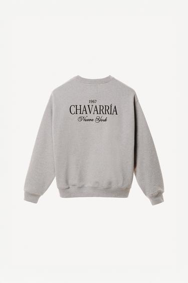 WILLY CHAVARRIA X ZARA EMBROIDERED CREWNECK SWEATSHIRT - Grey marl by Zara