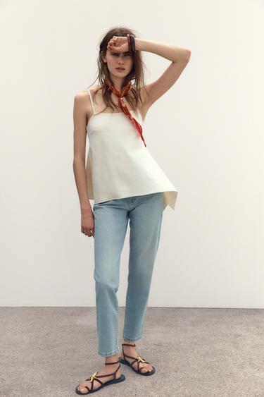 ASYMMETRIC PEPLUM TOP - Ecru / Marl by Zara - Image 0
