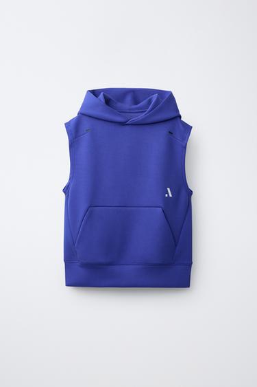 SPORTY LOGO HOODED GILET - Purple by Zara