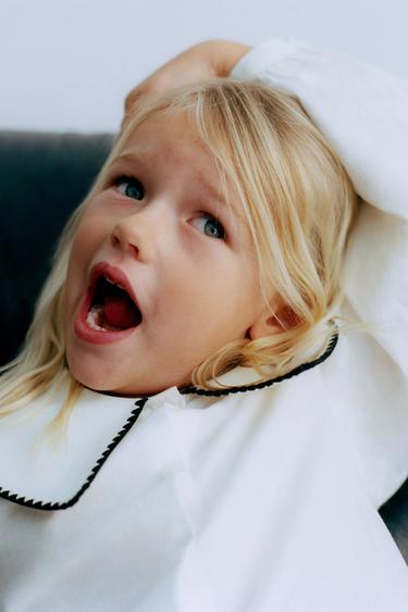 EMBROIDERED PETER PAN COLLAR BLOUSE - White by Zara