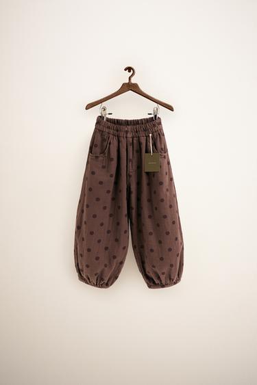 ZARA TIMELESS - BALLOON POLKA DOT TROUSERS - Brown by Zara
